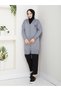 Women's Long Sleeve Knit Cardigan with Stone Detail on the Chest and Buttons - 3