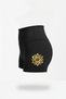 High Waist Black Yoga Pilates Athlete Mini Leggings – Women's Leggings with Gold Mandala Pattern in Polyamide Fabric - 2
