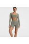 Women's Back Detailed Sports Long Sleeve Crop - 3