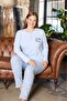 Raporlu Interlock Women's Floral Printed Pajama Set-Large Size - 7