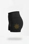 High Waist Black Yoga Pilates Athlete Mini Leggings – Women's Leggings with Mandala Floral Pattern in Polyamide Fabric - 2