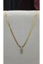 Steel Necklace with Charms and Zircon Stones Italian Crushed