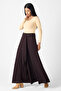 Belt Detailed Wide Leg Winter Woolen Trousers - 2