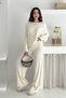 Basic Oversized Boat Neck Knitwear Bottom-Top Set Aw25Au0024 - 3