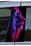 Car Door Pillar Plating Foil Sticker Colorful King Lion 25X50 cm - 2