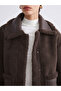 Brown Jacket Collar Women's Teddy Coat - 3