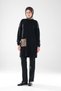 Women's Black Gold Sequin Pocketed Round Neck Long Sleeve Flowy Hijab Tunic Daily/Evening Dress _2288 - 2