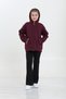 100% Organic Cotton Girls' Sweatshirt Cardigan with 3-Layer Fleece, Hood, Zipper, and Kangaroo Pocket - 6