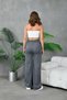 12283- Corded Fabric Knitted Palazzo Knitwear Trousers - 3