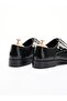 Men's Genuine Leather Lace-Up Patent Leather Shoes - Black Patent Leather - 6
