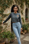 Women's Süzene Teddy Bear Embroidered Anthracite Cardigan - 6