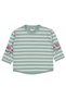 Striped Emp. Flower Embroidered 6-18 Months Sweatshirt - Green 12-18 Months