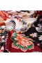 Patterned Silk Shawl - Crown Leaf Pattern - Black - 3