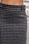 Women's Thick Tweed Fabric Houndstooth High Waist Buttoned Skirt-Anthracite Houndstooth - 7