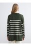 Vizyon New Season Polo Neck Striped Oversized Women's Knitwear Sweater - 4