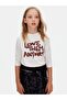 Girls' Cotton Letter Print Thin Long Sleeve T-Shirt - 4