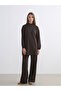 Alita City Lcw Modest Brown Interlock Plain Oversize Women's Sweatshirt Tunic with a Difference - 2