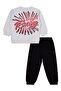 Racing Printed Tracksuit Set for 2-5 Years Old - Gray - 4