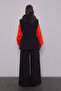 Black-Orange Vest Set Sweat Sports Set - 5