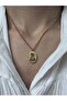 316L Steel Zircon Detail Printed Medallion Necklace