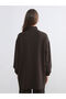Alita City Lcw Modest Brown Interlock Plain Oversize Women's Sweatshirt Tunic with a Difference - 4