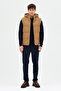 سترة بدون أكمام مبطنة بغطاء رأس بقصة عادية من مزيج الصوف #4600 - 3