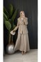 Women's Lace Detailed Jacket Skirt Hijab Set - 4