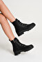 Short Boots Emerald Lace-Up and Zipper Detailed Waterproof Orthopedic Sole Stylish Women's Boots & Booties - 3