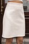 Women's Thick Stretchy Fabric High Waist Above Knee Bell Skirt-Cream - 5