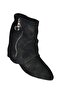 V380518102 Black Suede Flat Sole Zipper Detailed Women's Boots - 6