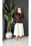 Women's Feathered Gold Buttoned Stylish Coat