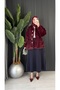 Women's Feathered Gold Buttoned Stylish Coat - 4