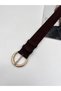 Round Buckle Suede Belt Women's Belt, Jacket Belt, Trouser Belt. - 3