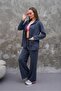 Women's Waist Drawstring Pocket Detailed Zippered Modal Two-Piece Set - 4