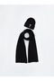 Lcw Accessories Black Bear Teddy Embroidered Men's Scarf and Beanie