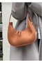 Women's Patent Leather Baguette Zipper Closure Strap Detailed Shoulder Bag Suede Navy Blue - Patent Leather Black - White - 6
