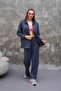 Women's Waist Drawstring Pocket Detailed Zippered Modal Two-Piece Set - 7