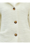 Buttoned Lined Plush Coat with Side Pockets - Light Mink - 2