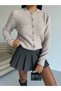 New Season Button Detailed Textured Women's Knitwear Cardigan 52121007 - 2