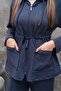 Women's Waist Drawstring Pocket Detailed Zippered Modal Two-Piece Set - 2