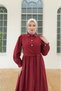 Women's Clothing Tie-Up Detailed Buttoned Long Dress - 2