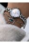 Women's Watch, White-Silver Steel Chain Strap Mini Case, with Heart Bracelet Gift, in Stylish Gift Box - 5
