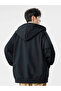 Unisex Kangaroo Pocket Oversize Hooded Zippered Sweatshirt / Cardigan - 4