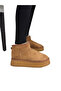 Women's Suede Boots with Fur Inside and High Sole - 2