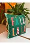Fa La La La Written Christmas-Themed Double-Sided Suede Throw Pillow Cover - Christmas Throw Pillow Cover - 4