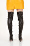 Women's Black Over-The-Knee Pointed Toe Thin Heeled Boots - 2