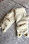 Plush Cat Embroidered Gloves with Open Fingers and Fur Inside
