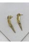 Steel Zircon Stone Triangle Earrings - 7