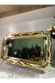 6 Pieces Baton Gold Rose Striped Metal Coffee Presentation Tray - 4