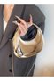 Half Moon Women's Hand and Crossbody Bag with Gold Chain - Special Design - 2